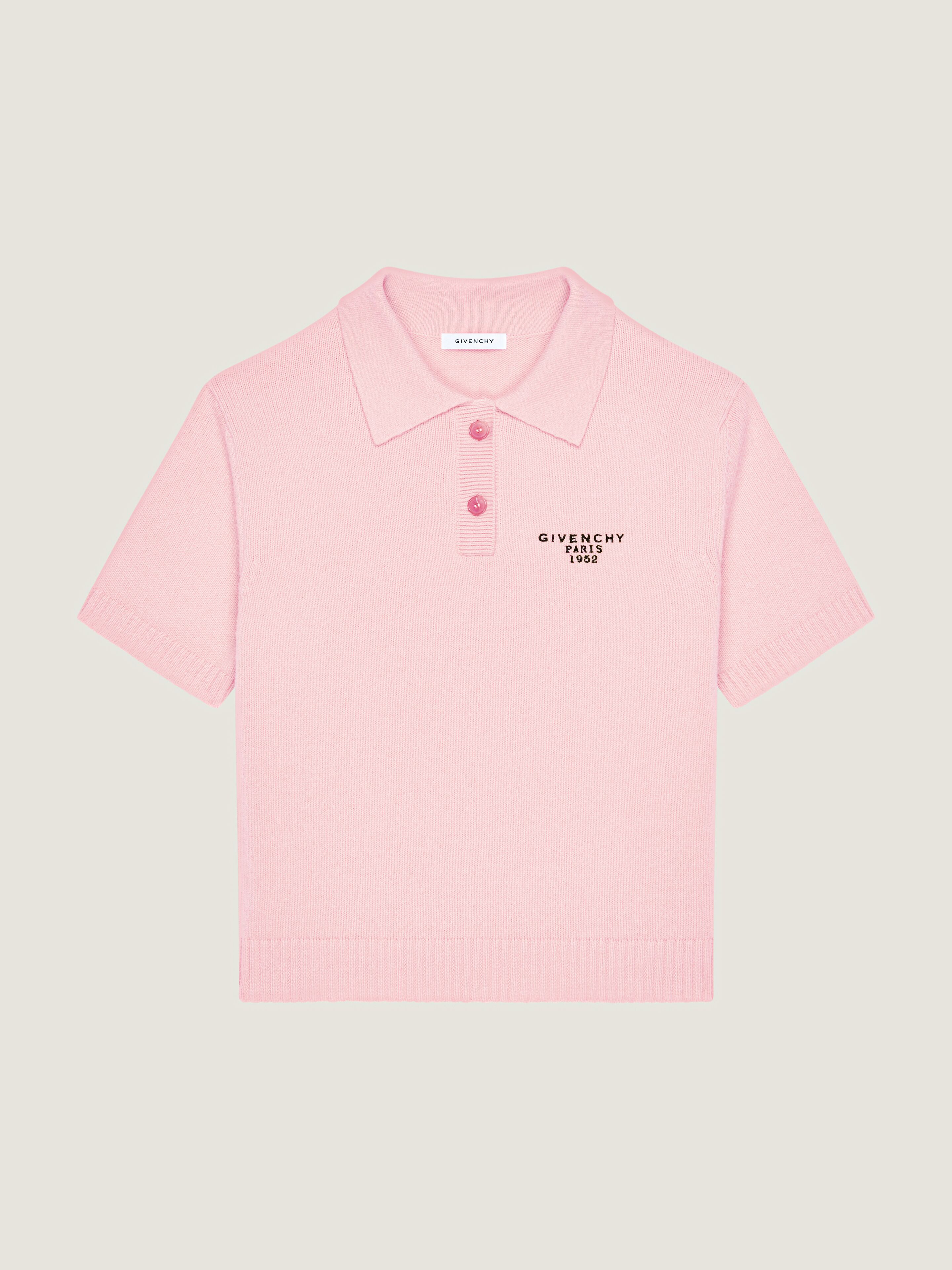 Polo top in wool and cashmere